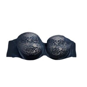 Soma Stunning Support Strapless Bra Womens 38C Black Excellent Lace Underwire